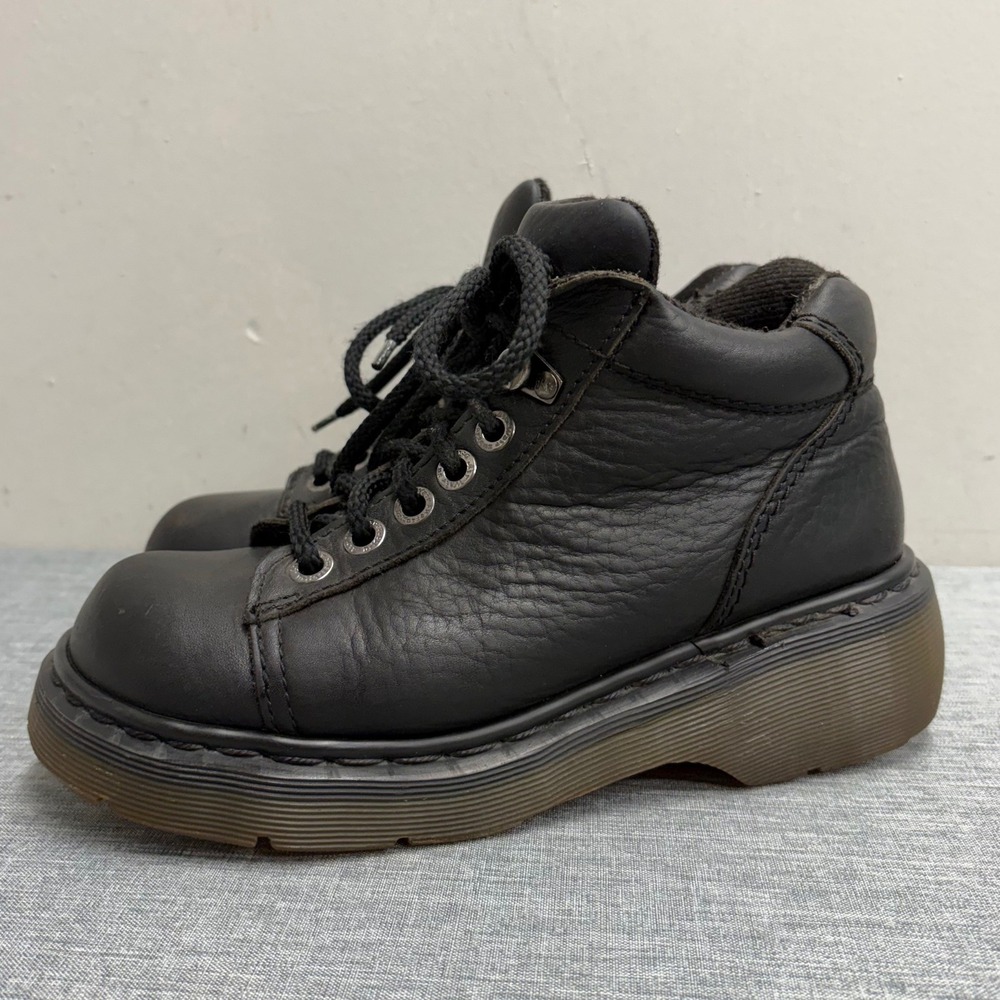 Dr. Martens 8550 Boots Women 5 Black Made in England Vintage Y2K Chunky Leather